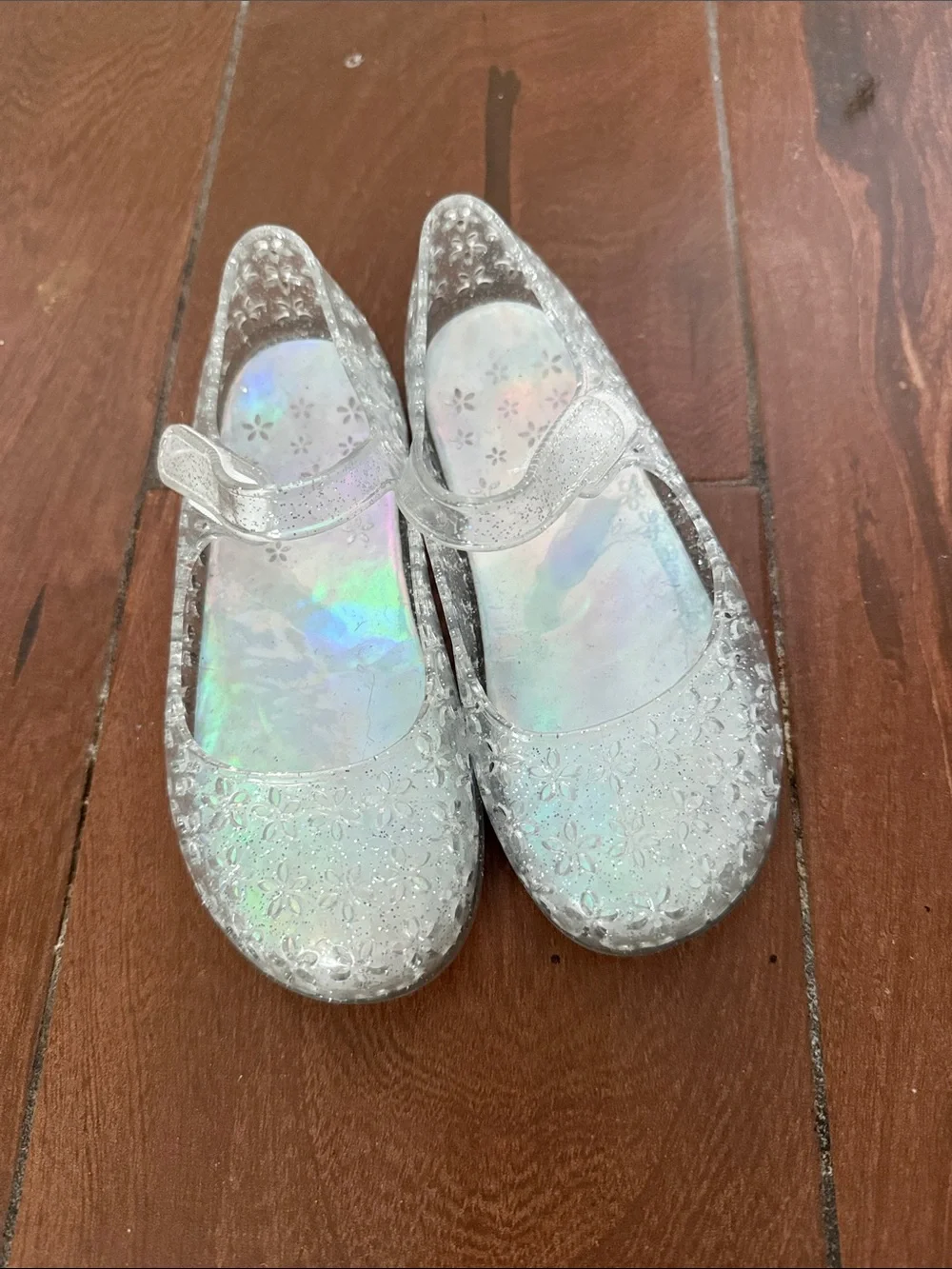 Kids Sparkle Mary Jane Shoes - clear Holographic